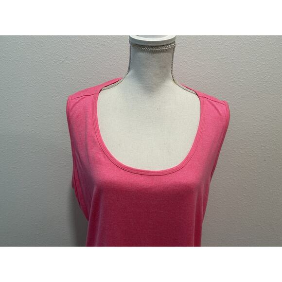 ID Ideology Women's Plus Size Solid Essentials Molten Pink Top Soft New B73 - Picture 2 of 5